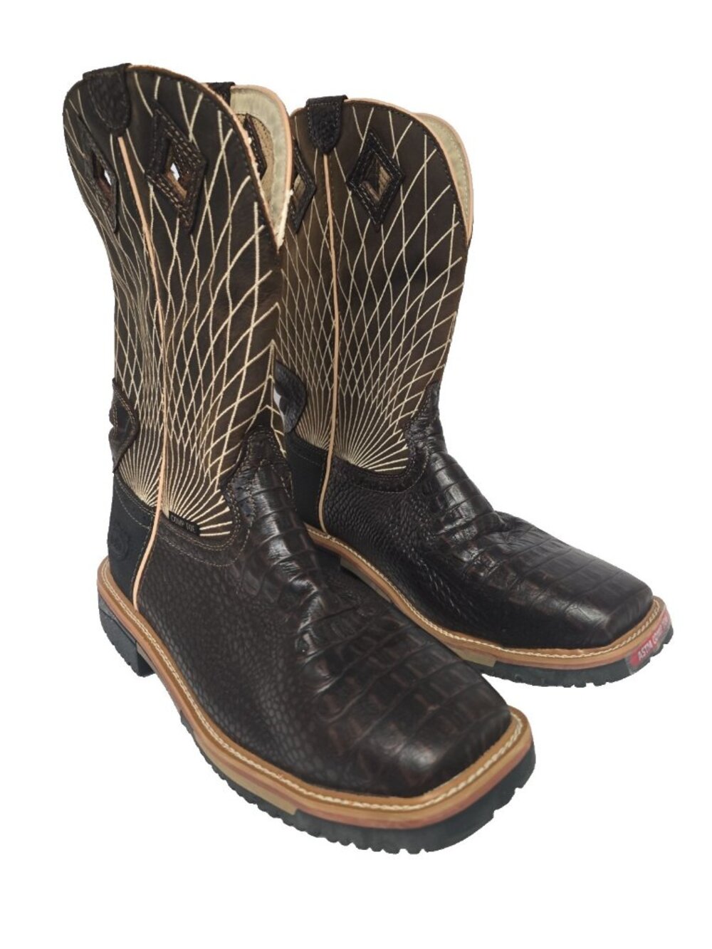 Justin Men's Derrickman 12" Composite Toe Western Work Boot SE4833 Brown 14D